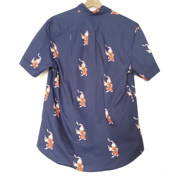 Kennington | Gold Fish Print Button Up Shirt - Picture 2 of 8